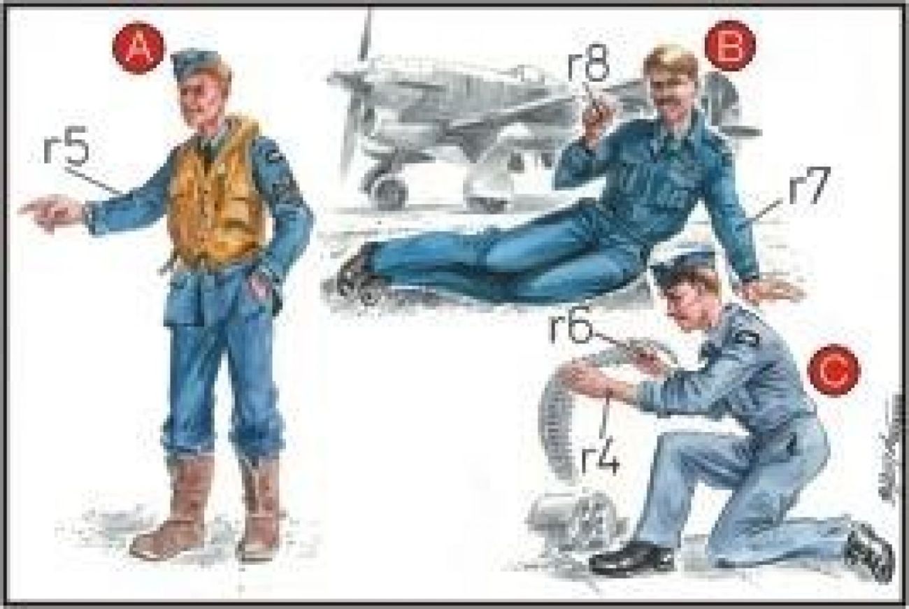 1:72 RAF Mechanics (2 fig.) And Pilot WW II