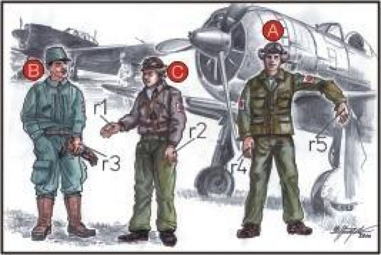 1:72 Japanese Army Pilots (2 fig.) and Mechanic