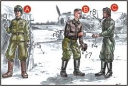 1:72 Soviet Pilots (2 fig.) And Mechanic WW II