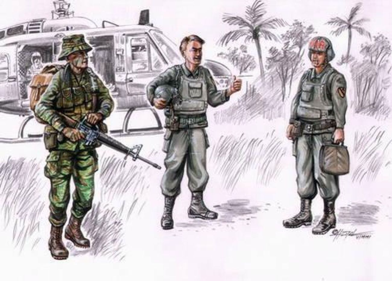 1:72 Vietnam LRRP US Helicopter crew (3 fig.)