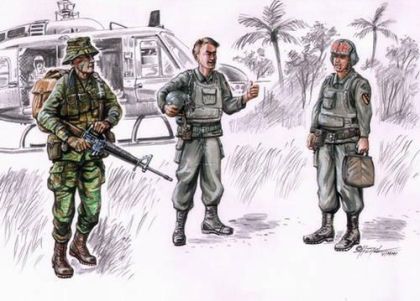 1:72 Vietnam LRRP US Helicopter crew (3 fig.)