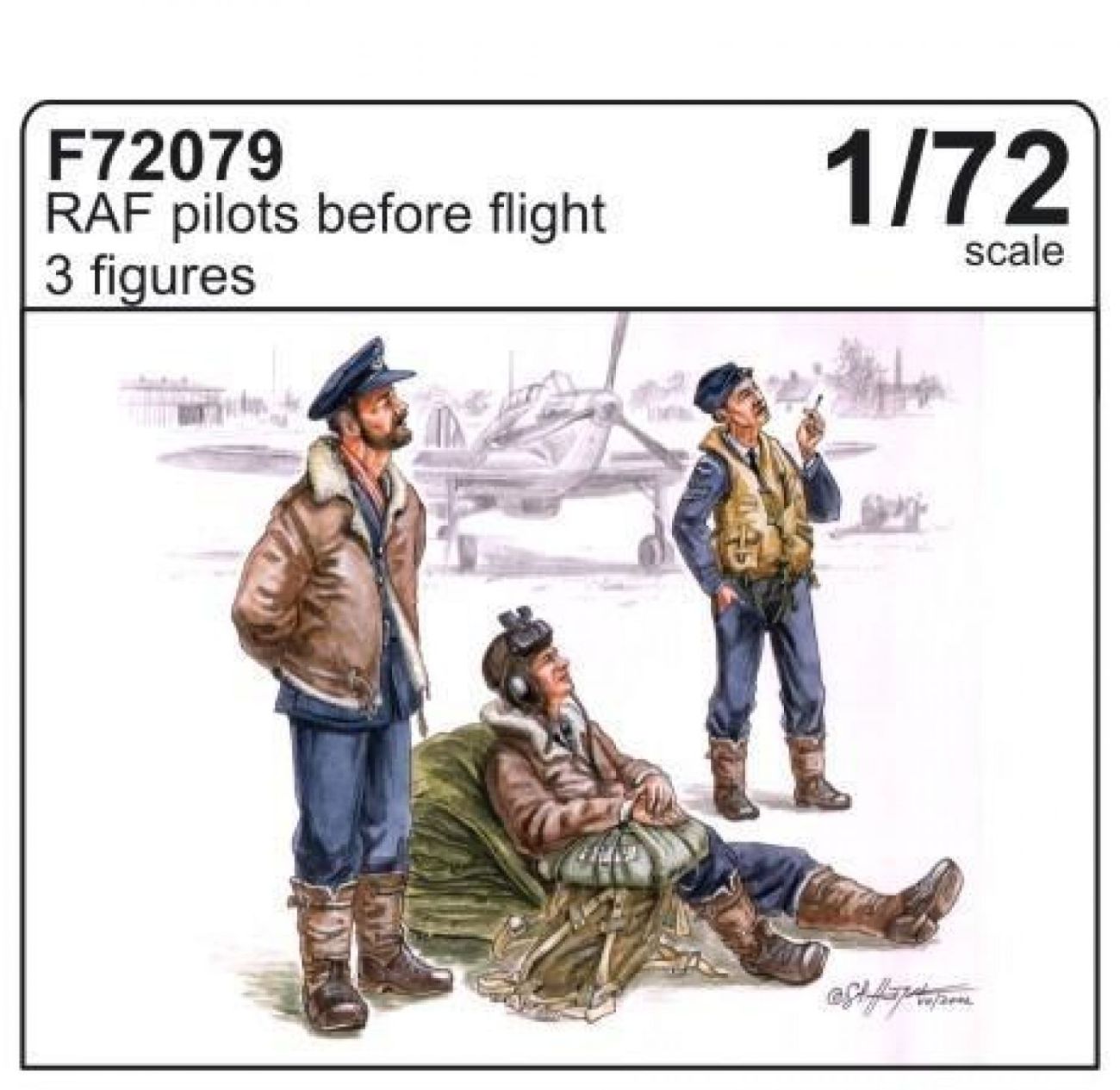 1:72 RAF pilots before flight (3 fig.)