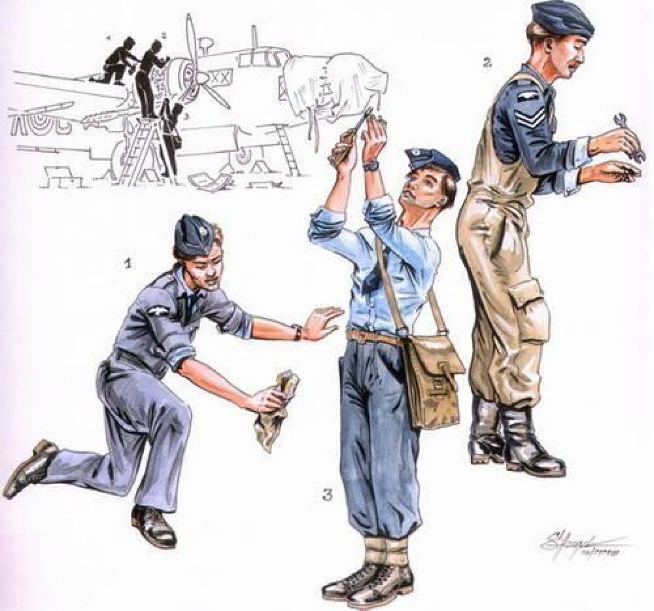 1:72 RAF mechanics for Wellington (3 fig.)