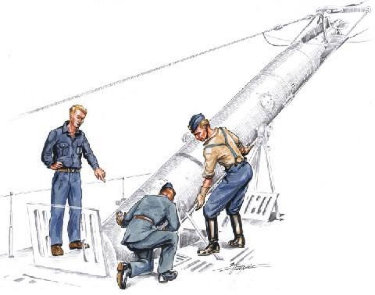 1:72 U-VII armament crew in port (3 fig.)
