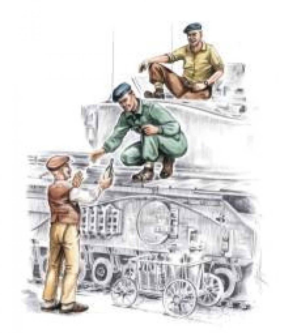 1:72 British tankers+civilian WW II (3 fig.)