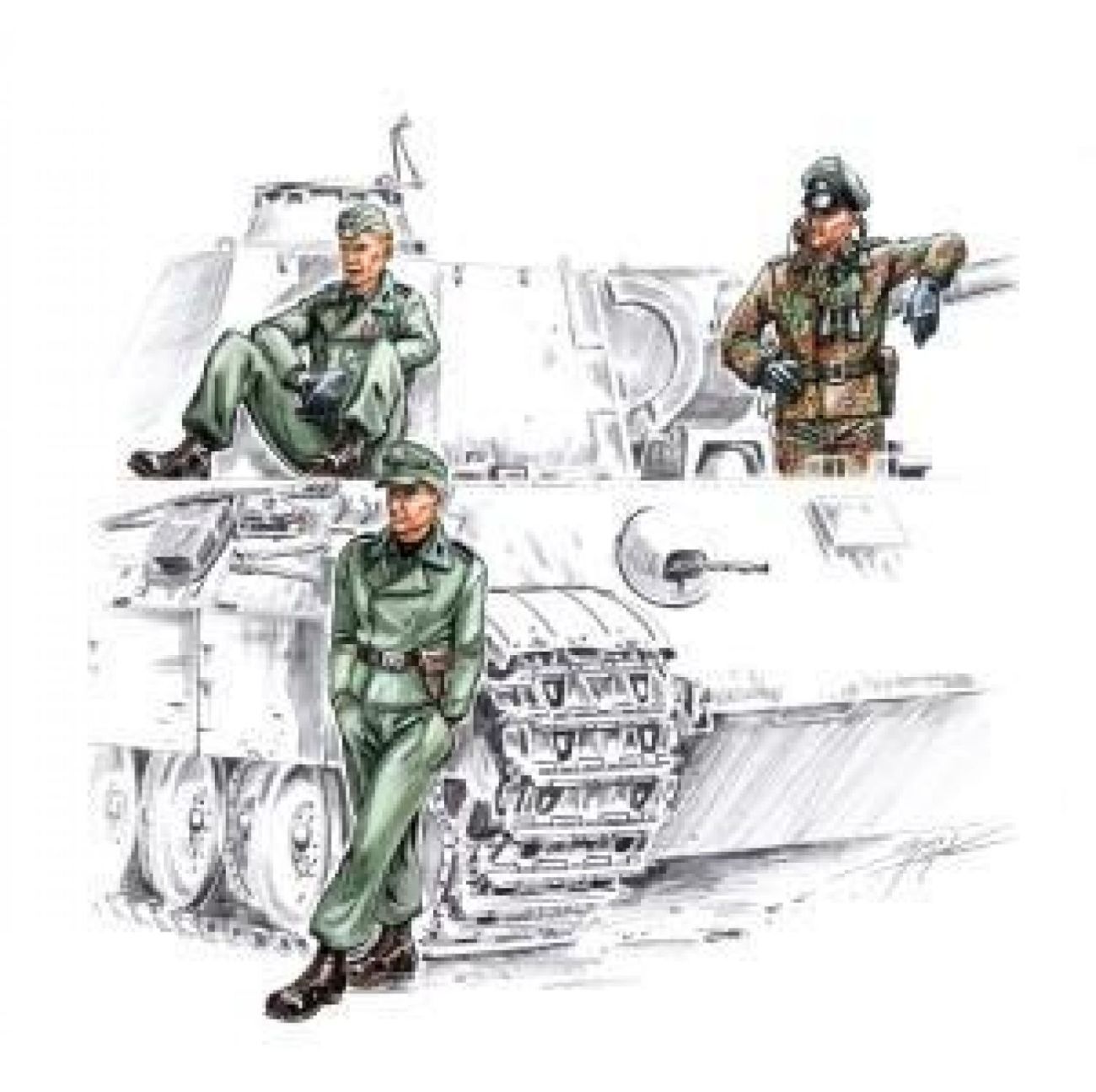 1:72 Waffen SS tankers WW II (3 fig.)