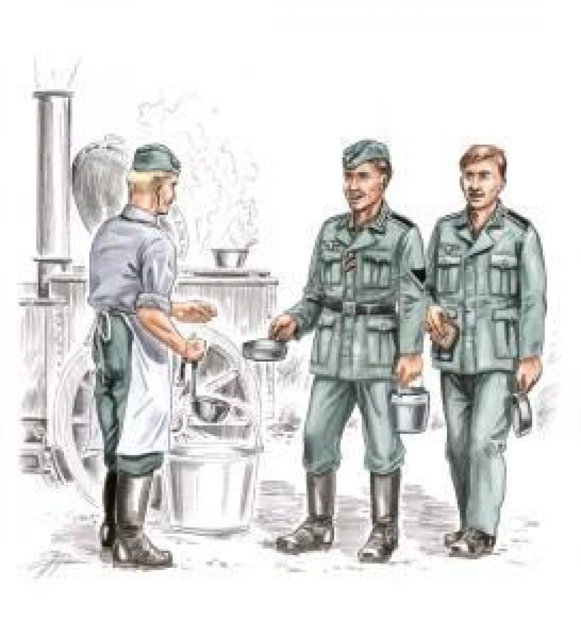 1:72 German soldiers at rest WW II (3 fig.)