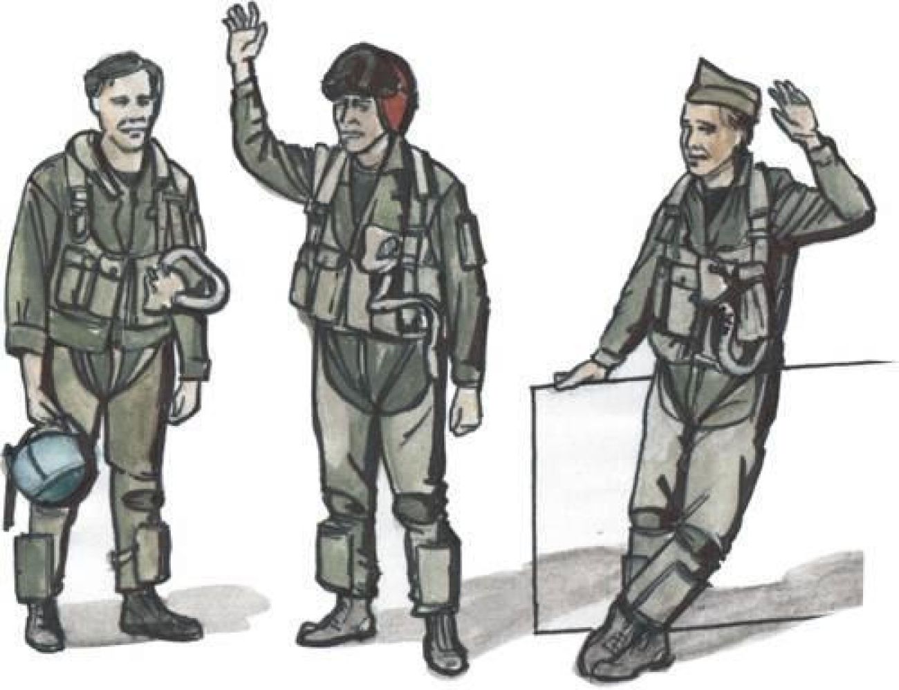 1:72 US modern jet pilots (3 pcs)