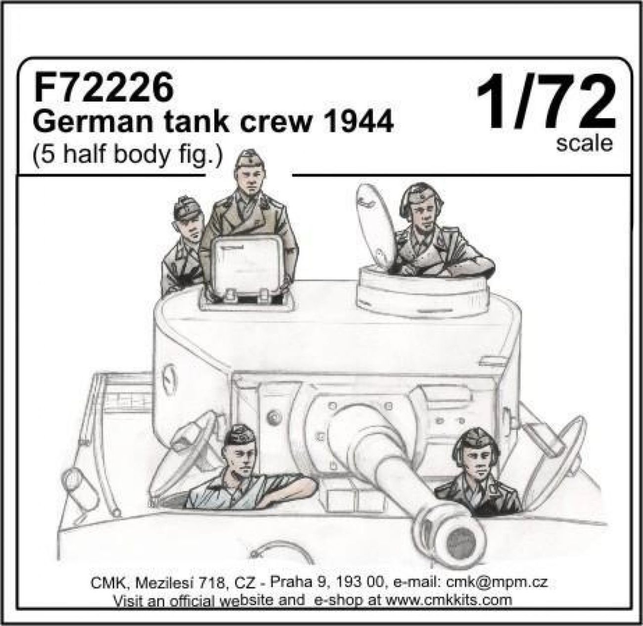 1:72 German tank crew 1944 (5 half body figures)