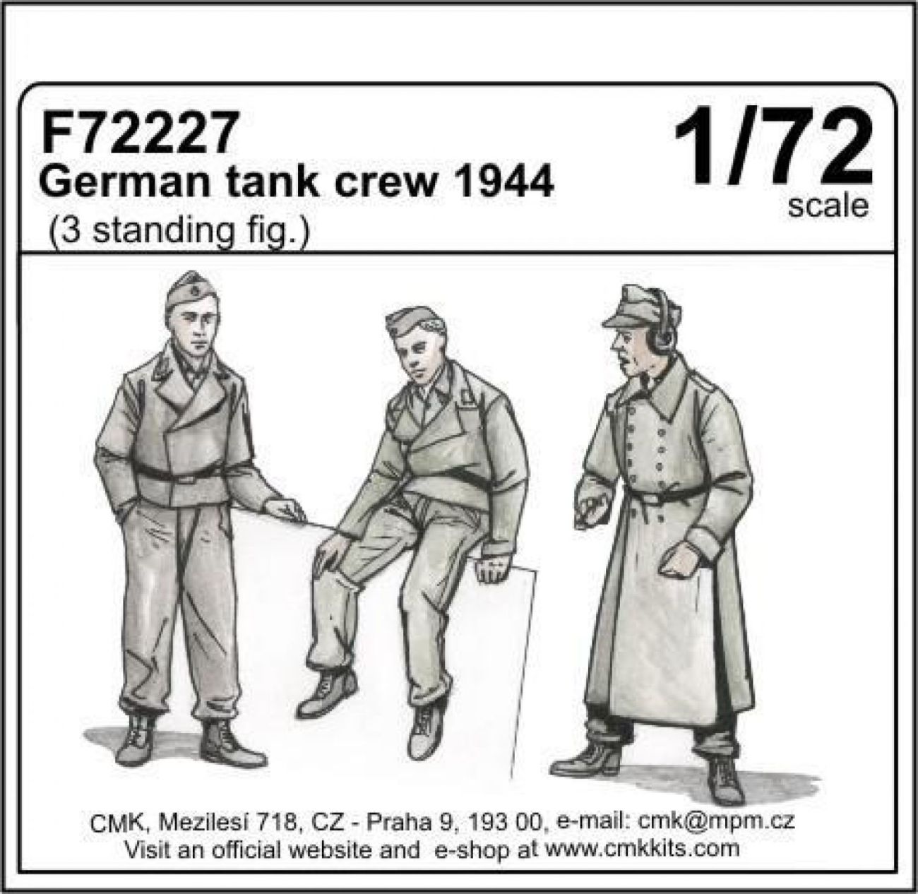 1:72  German tank crew 1944 (3 standing figures)