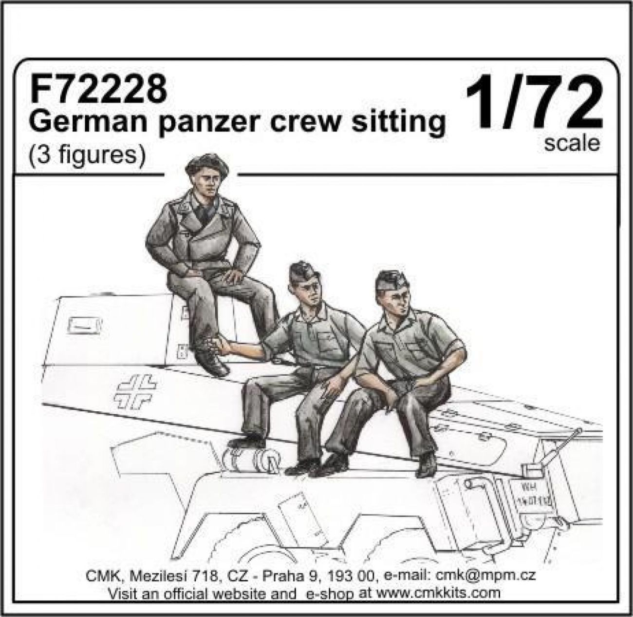 1:72 German panzer crew sitting (3 fig.)