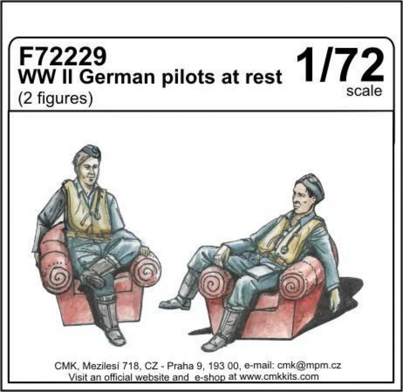 1:72 WW II German pilots at rest (2 fig) 1/72