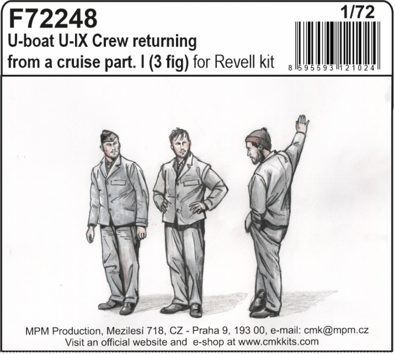 1:72 U-boat U-IX - Crew returning from a cruise part. I (3 figurers)
