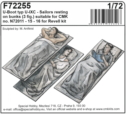 1:72 Sailors Resting on Bunks (3 Figures Set)