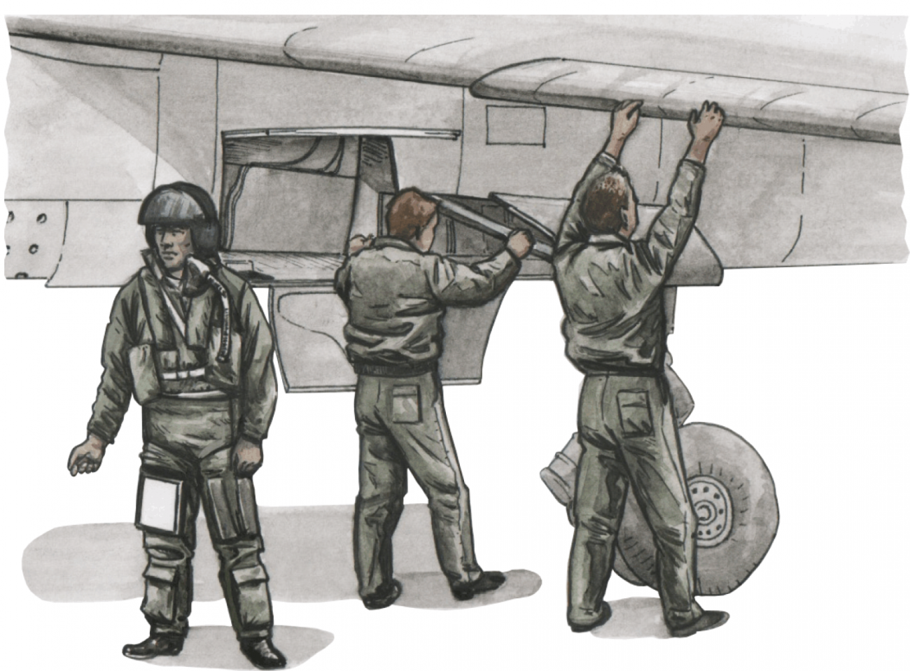 1:72 French pilot and two mechanics for Special Hobby Mirage F.1C kit