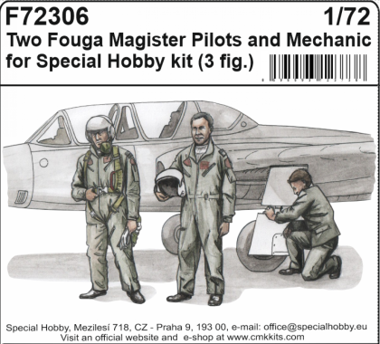 1:72 Two Fouga Magister Pilots and a Mechanic for SH kit (3fig)