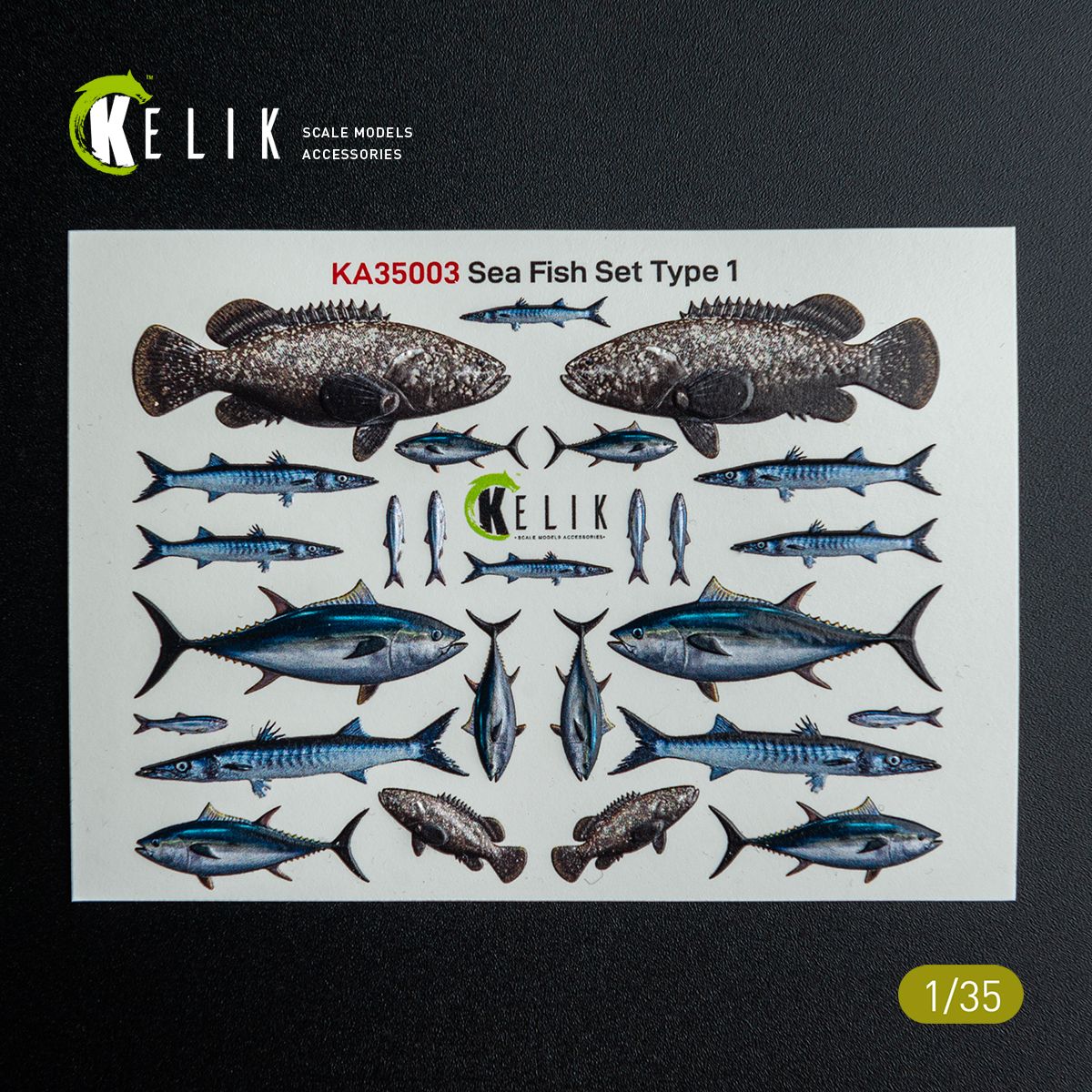 1:35 Sea Fish Set Type 1 - 3D-Decal for Dioramas