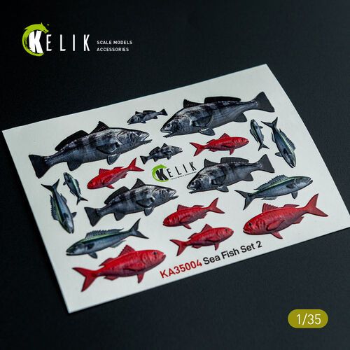 1:35 Sea Fish Set Type 2 - 3D-Decal for Dioramas