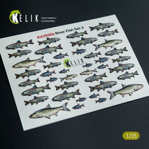 1:35 River Fish Set Type 3 - 3D-Decal for Dioramas