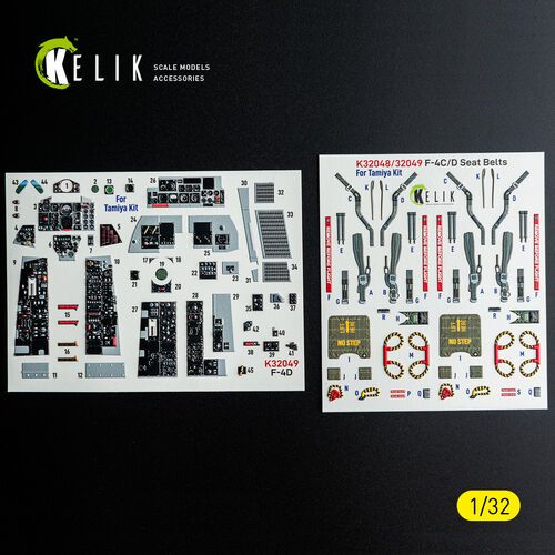 1:32 F-4 D Phantom - Interior 3D-Decals (for Tamiya Kits)