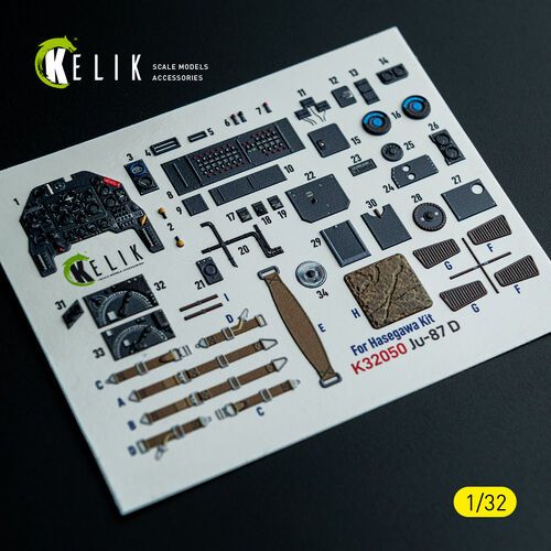 1:32 Ju-87 D Stuka - Interior 3D-Decals (for Hasegawa Kits)