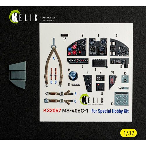 1:32 MS.406 C-1 - Interior 3D-Decals (for Special Hobby Kits)