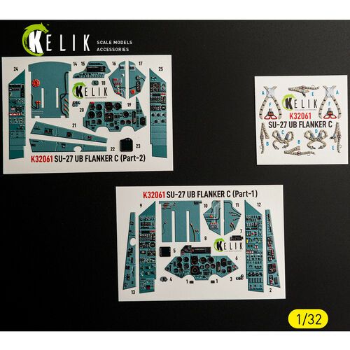 1:32 Su-27 UB Flanker C - Interior 3D-Decals (for Trumpeter Kits)