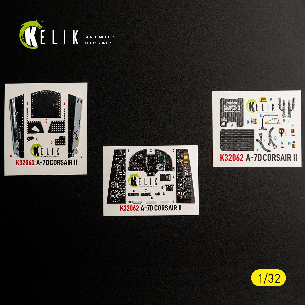 1:32 LTV A-7 D Corsair II - Interior 3D-Decals (for Trumpeter Kits)