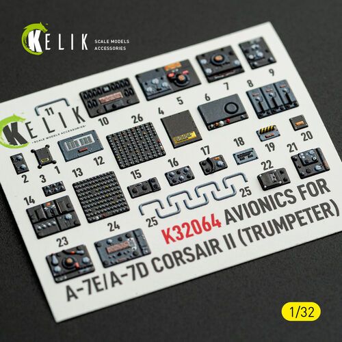1:32 LTV A-7 D/E Corsair II - Avionics Exterior 3D-Decals (for Trumpeter Kits)