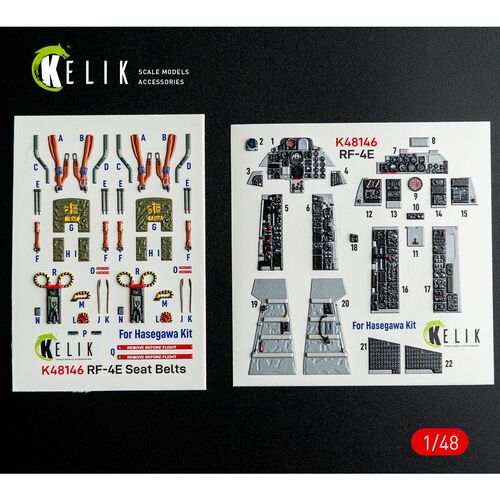 1:48 RF-4 E Phantom - Interior 3D-Decals (for Hasegawa Kits)