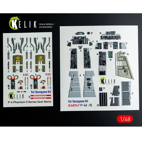 1:48 F-4 J/S Phantom - Interior 3D-Decals (for Hasegawa Kits)