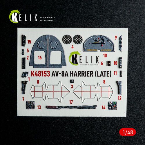 1:48 AV-8 A Harier (Late) - Interior 3D-Decals (for Kinetic Kits)