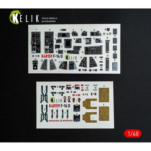 1:48 F-14 A Tomcat - Interior 3D-Decals (for GWH Kits)