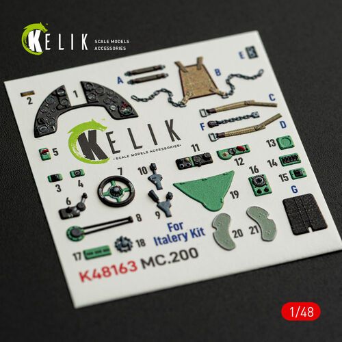 1:48 Macchi C.200 Saetta - Interior 3D-Decals (for Italeri Kits)