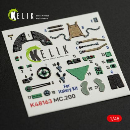 1:48 Macchi C.200 Saetta - Interior 3D-Decals (for Italeri Kits)