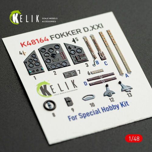 1:48 Fokker D.XXI - Interior 3D-Decals (for Special Hobby Kits)