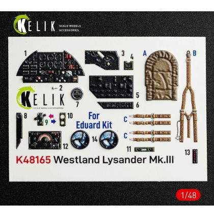 1:48 Westland Lysander Mk.III - Interior 3D-Decals (for Eduard Kits)