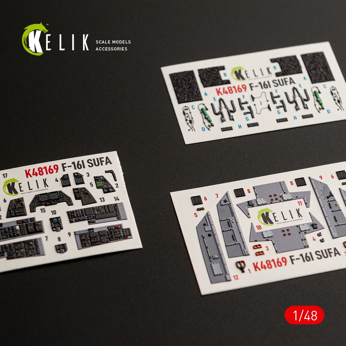 1:48 F-16I SUFA - Interior 3D-Decals (for GWH Kits)