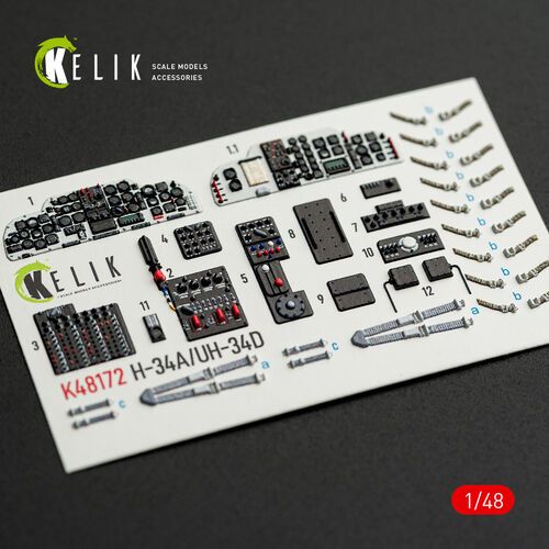1:48 Sikorsky H-34A / UH-34D - Interior 3D-Decals (for Italeri Kits)