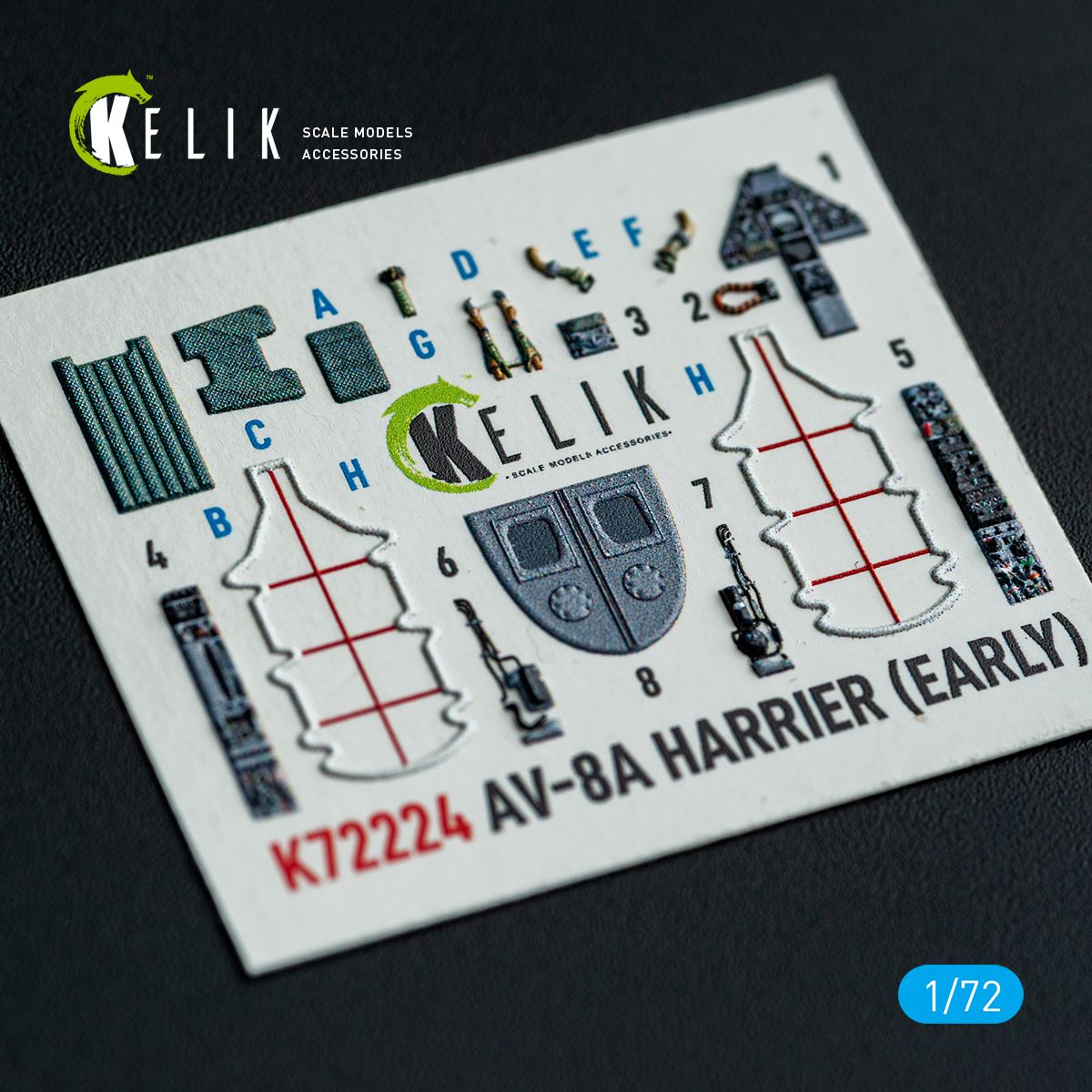 1:72 AV-8 A Harrier (Early) - Interior 3D-Decals (for Italeri Kits)