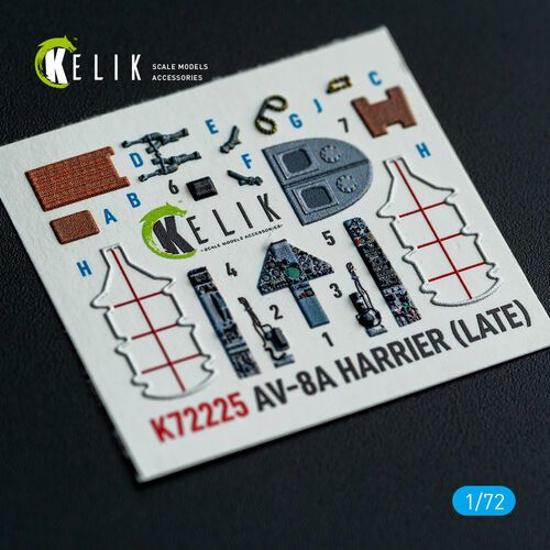 1:72 AV-8 A Harrier (late) - Interior 3D-Decals (for Italeri Kits)
