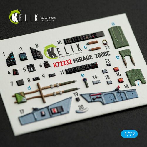 1:72 Mirage 2000 C - Interior 3D-Decals (for Dream ModelKits)