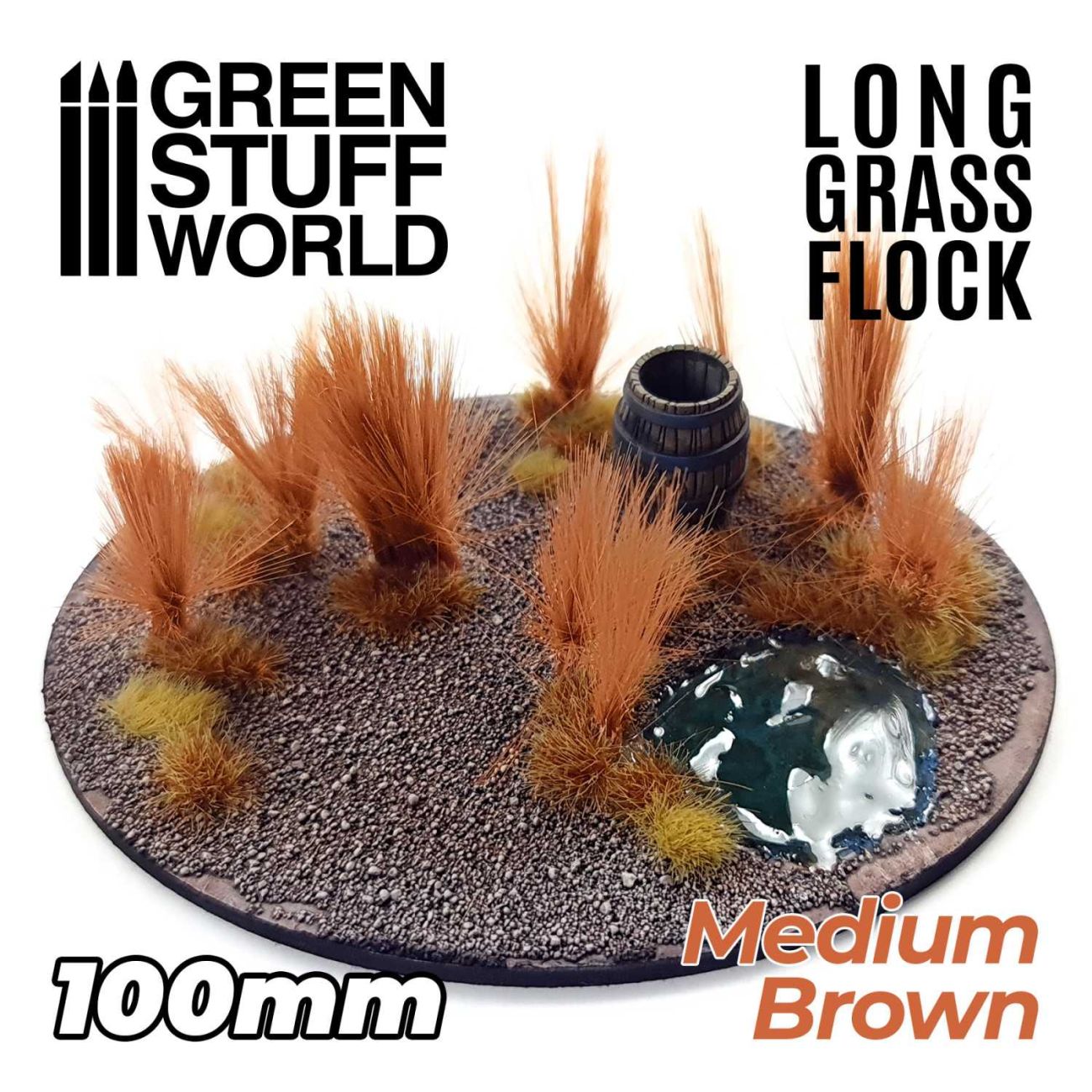 Long Grass Flock 100mm - Medium Brown
