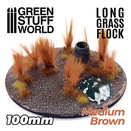 Long Grass Flock 100mm - Medium Brown