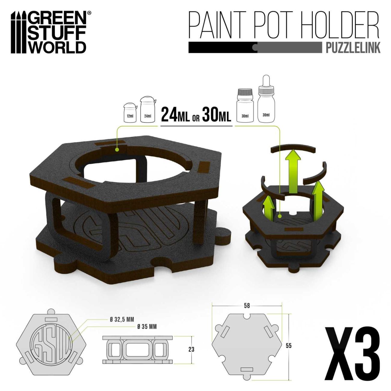 Paint Pot Holder x3
