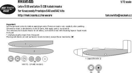 1:72 Letov Š-39/Š-239 kabuki masks