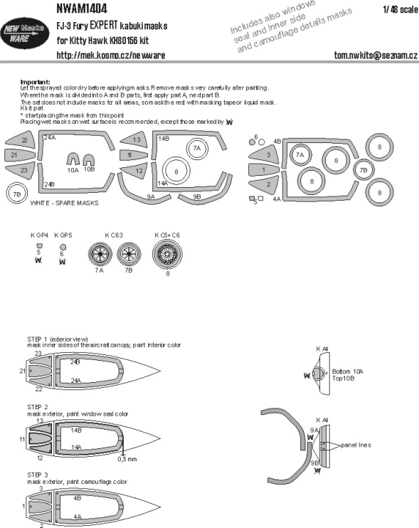 1:48 FJ-3 Fury Advanced kabuki mask
