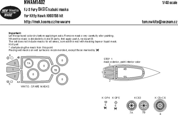 1:48 FJ-3 Fury Basic kabuki mask