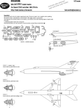 1:72 MiG-21 R - EXPERT Kabuki Masks (for Eduard 70147 Kit)
