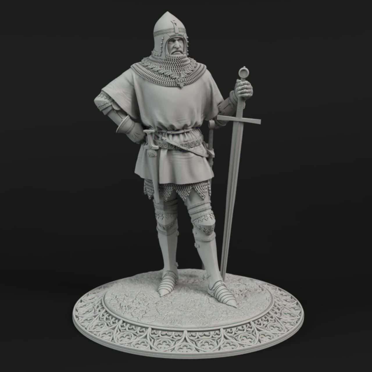 75mm Knight with Great Sword - End of the 14th Century